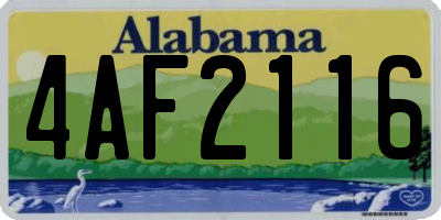 AL license plate 4AF2116