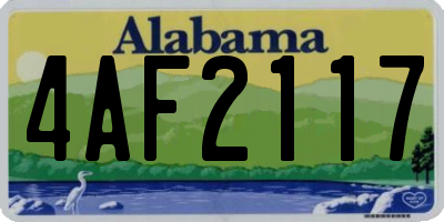 AL license plate 4AF2117