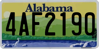AL license plate 4AF2190
