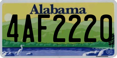 AL license plate 4AF2220
