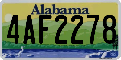 AL license plate 4AF2278