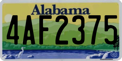 AL license plate 4AF2375