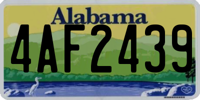 AL license plate 4AF2439