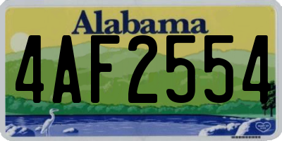 AL license plate 4AF2554