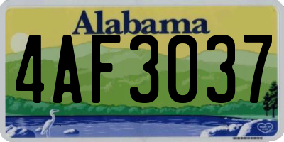 AL license plate 4AF3037
