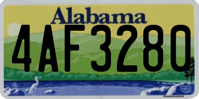 AL license plate 4AF3280