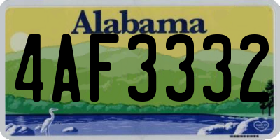 AL license plate 4AF3332
