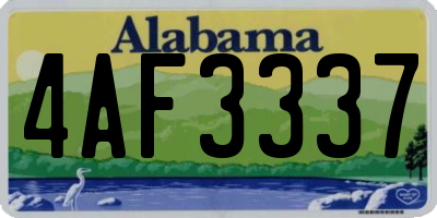 AL license plate 4AF3337