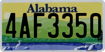 AL license plate 4AF3350