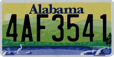 AL license plate 4AF3541