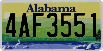 AL license plate 4AF3551