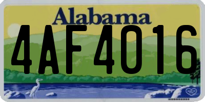 AL license plate 4AF4016