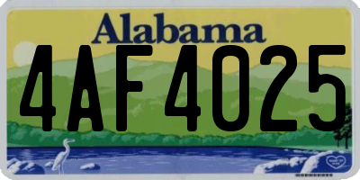 AL license plate 4AF4025