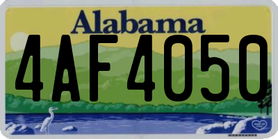 AL license plate 4AF4050