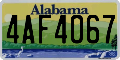 AL license plate 4AF4067