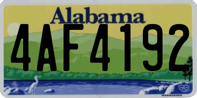 AL license plate 4AF4192