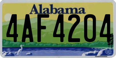 AL license plate 4AF4204