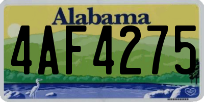 AL license plate 4AF4275