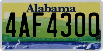 AL license plate 4AF4300