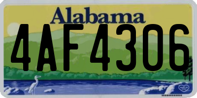 AL license plate 4AF4306