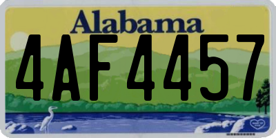 AL license plate 4AF4457