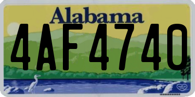AL license plate 4AF4740
