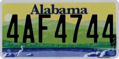 AL license plate 4AF4744