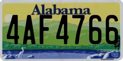 AL license plate 4AF4766