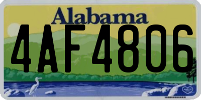 AL license plate 4AF4806