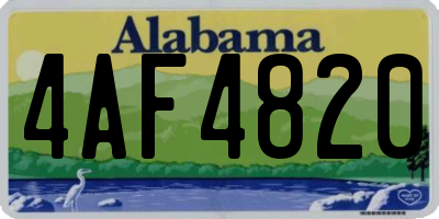 AL license plate 4AF4820