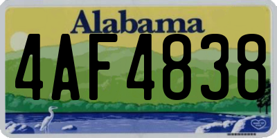 AL license plate 4AF4838