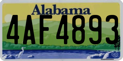 AL license plate 4AF4893