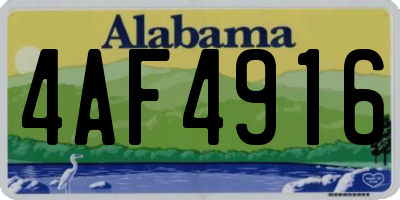 AL license plate 4AF4916