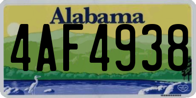 AL license plate 4AF4938