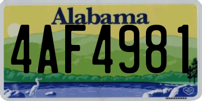 AL license plate 4AF4981