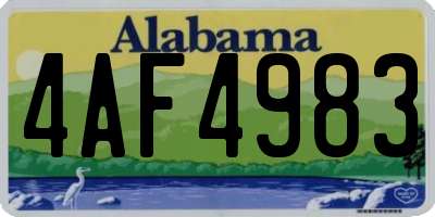 AL license plate 4AF4983
