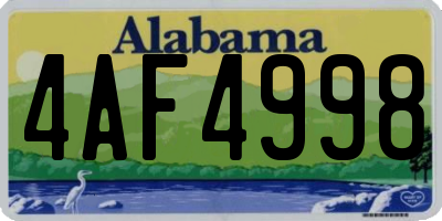 AL license plate 4AF4998