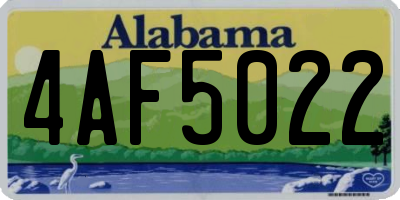 AL license plate 4AF5022