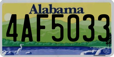 AL license plate 4AF5033