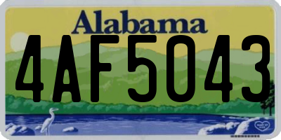 AL license plate 4AF5043