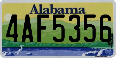 AL license plate 4AF5356