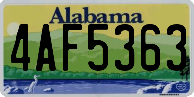 AL license plate 4AF5363