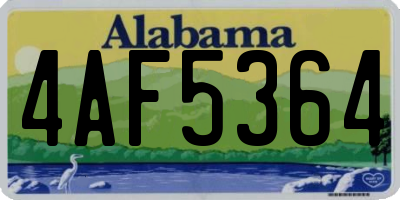 AL license plate 4AF5364