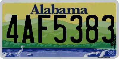 AL license plate 4AF5383