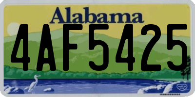 AL license plate 4AF5425