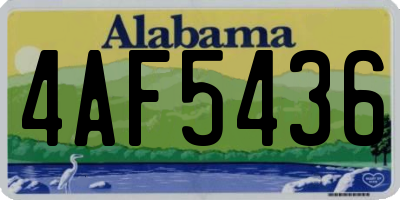 AL license plate 4AF5436