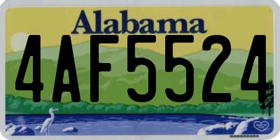 AL license plate 4AF5524