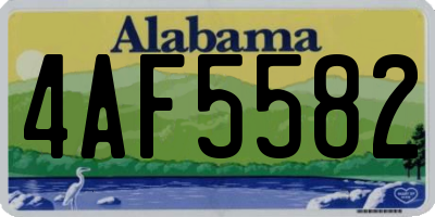 AL license plate 4AF5582