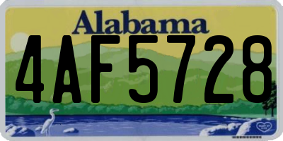 AL license plate 4AF5728
