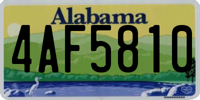 AL license plate 4AF5810